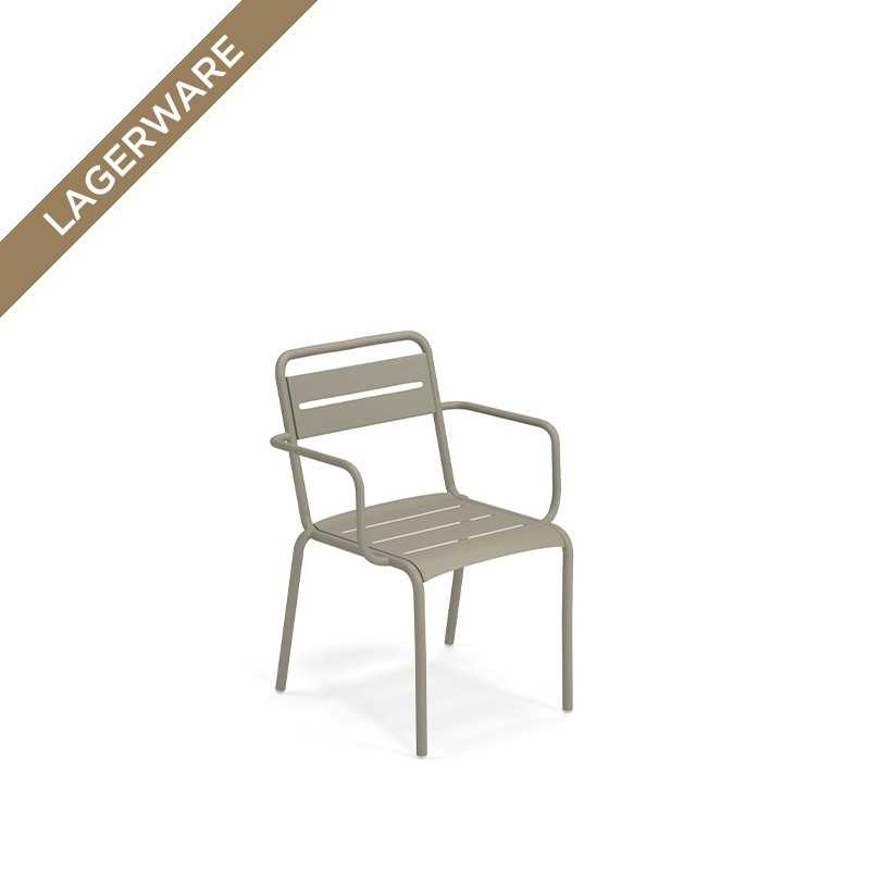 Emu STAR Armlehnstuhl Aluminium, Grey Green